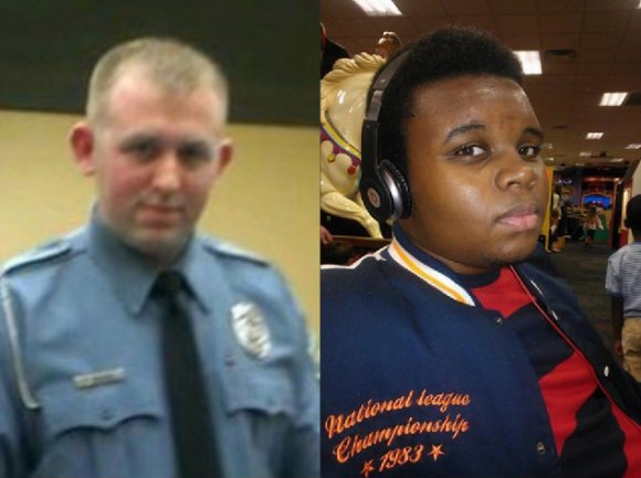 Officer Darren Wilson (left) and Mike Brown (right), the teenager he killed.